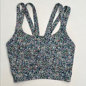 Sage Collective Crop Top sports bra Size XS Blue Ditsy Floral